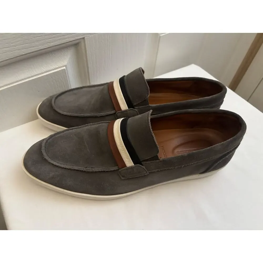 Allen Edmonds Randolph Loafers Men 11D Gray Suede Slip On Shoes